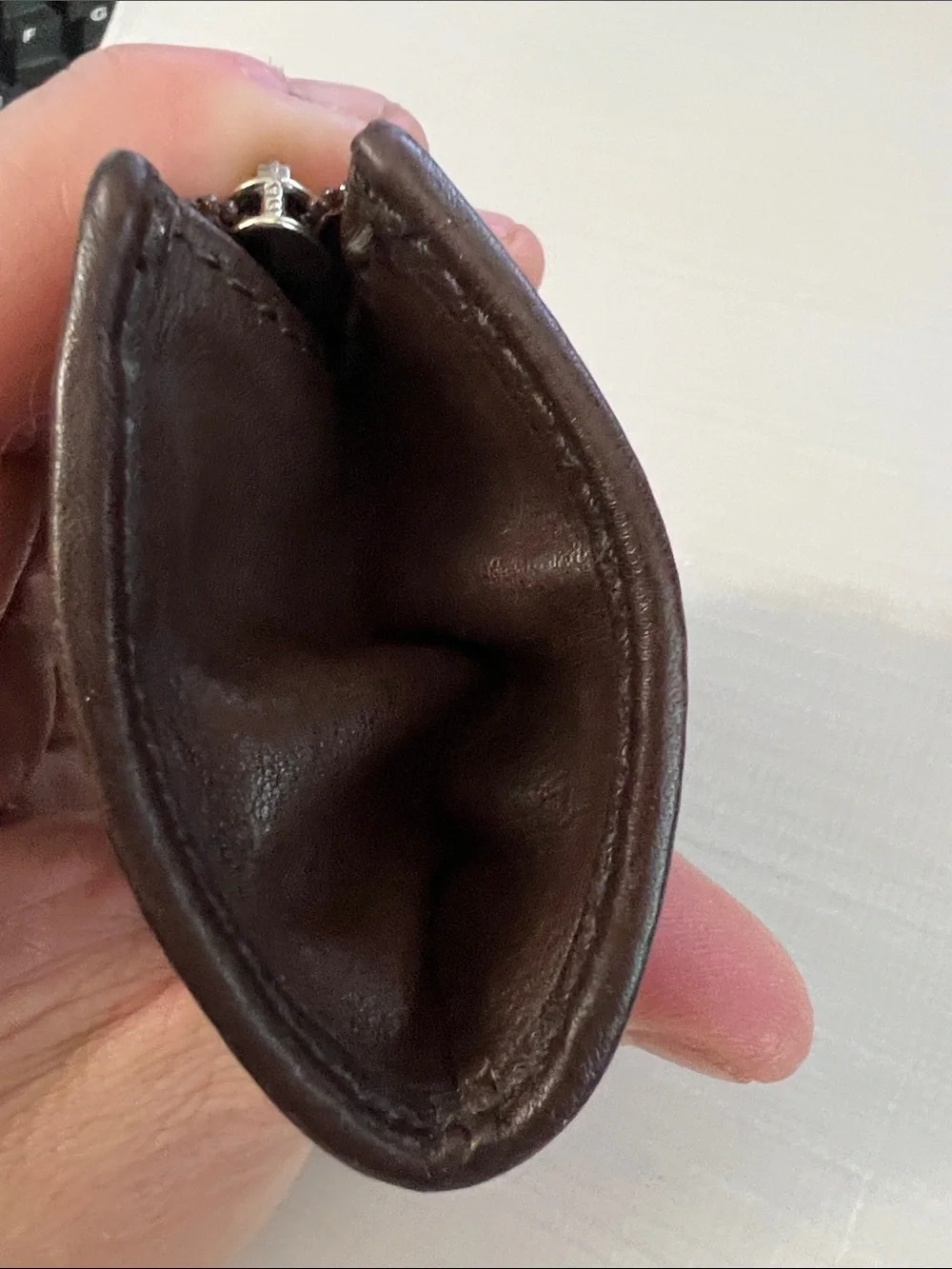 Coach mini skinny wallet card holder brown leather Style # F41788